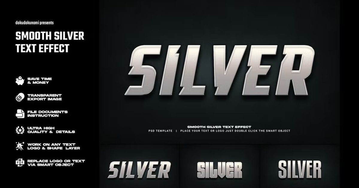 Smooth Silver text effect — Teletype