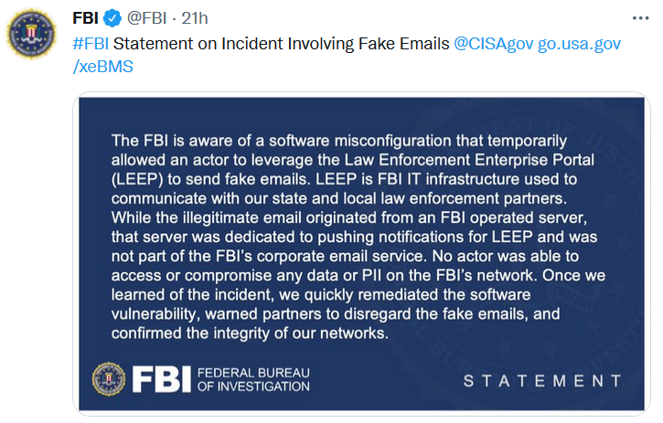 FBI's hacked email server sent 100K fake messages — Teletype
