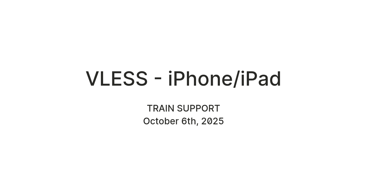 VLESS - iPhone/iPad — Teletype