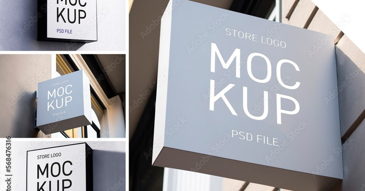 Store logo mockup set — Teletype