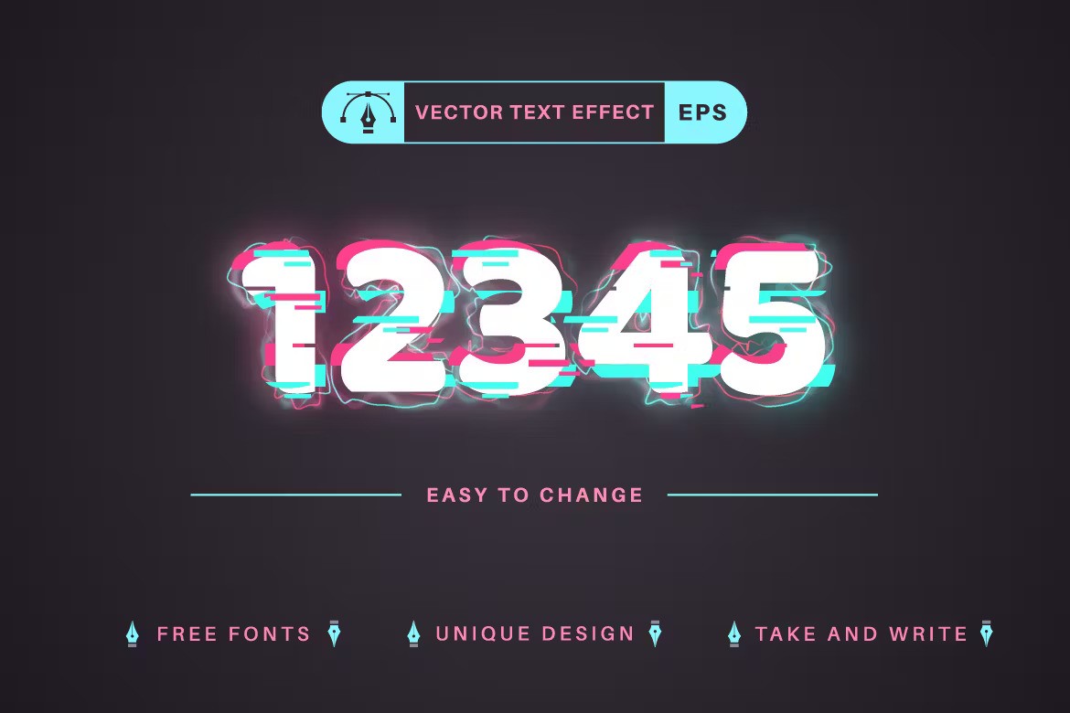Glitch - Editable Text Effect, Font Style — Teletype