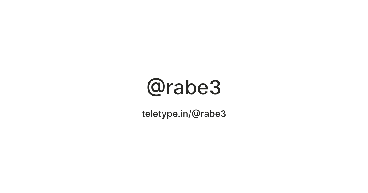 @rabe3 — Teletype