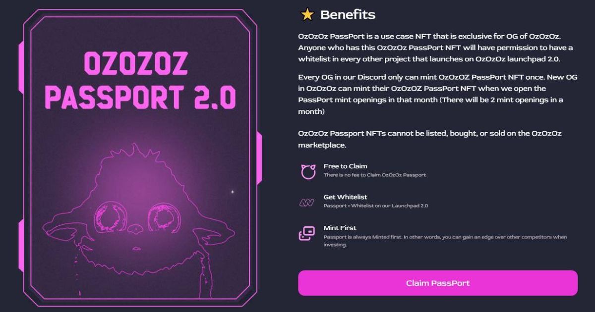 Получаем NFT PassPort от маркетплейса OzOzOz — Teletype