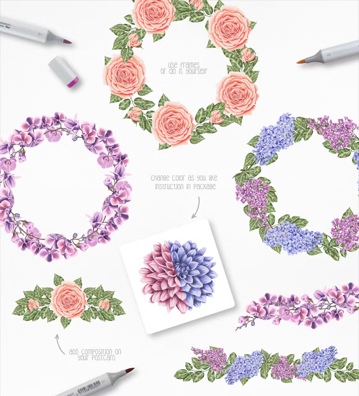 Flower Power Marker Illustrations Flowers Floral — Teletype