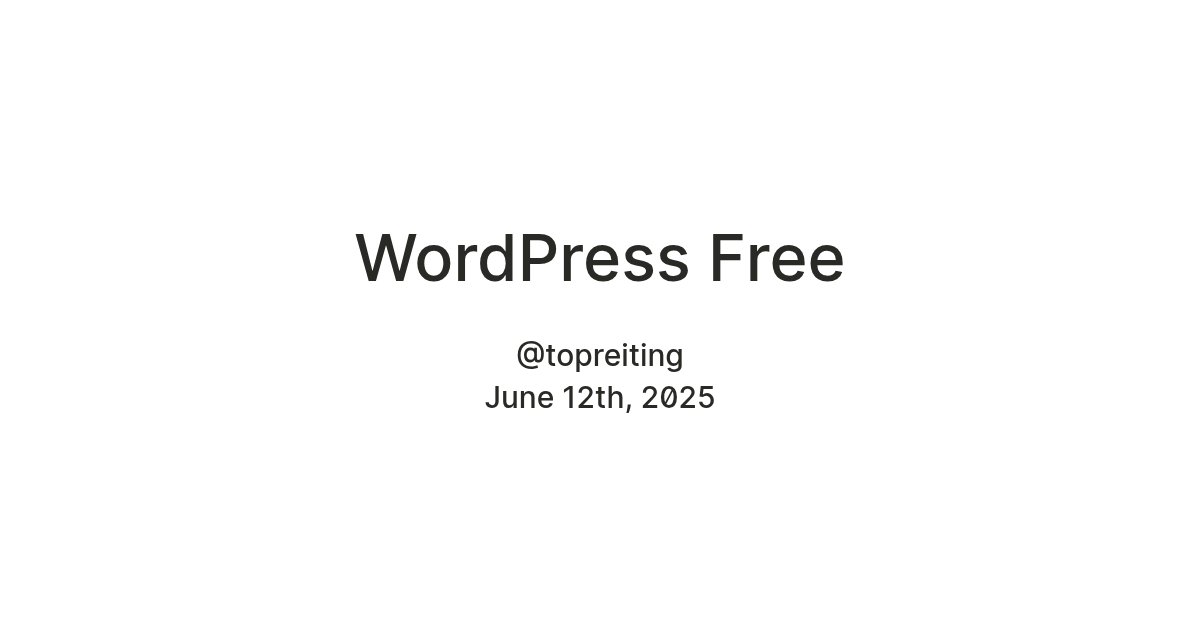 WordPress Free — Teletype