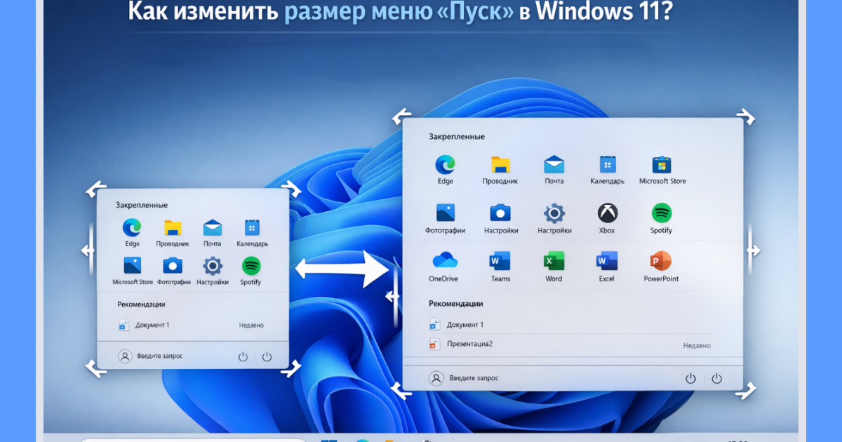Как изменить размер меню «Пуск» в Windows 11 — Teletype