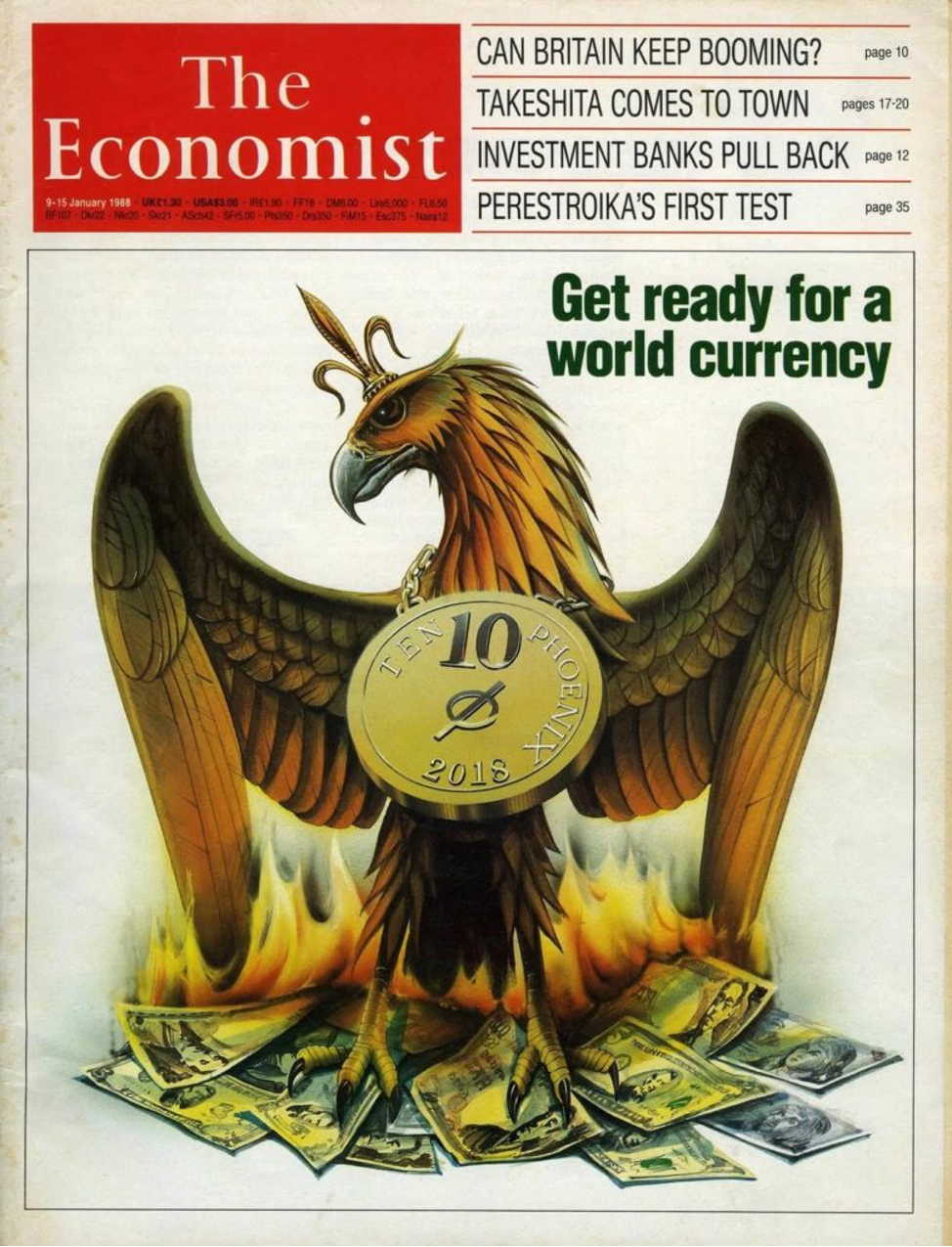 Was the one world currency predicted in 1988?