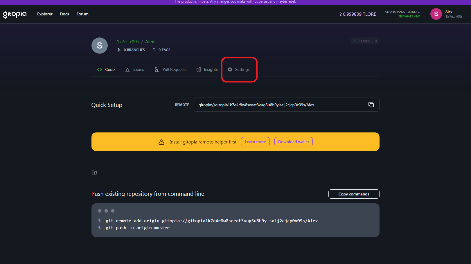 Gitopia Testnet — Teletype