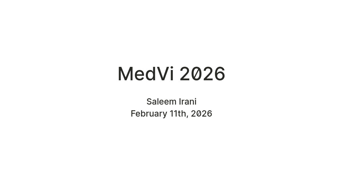 MedVi 2026 — Teletype